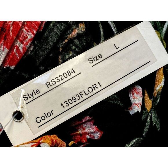 Spence Accordion Pleat Floral Pull-On Skirt Fully Lined Elastic Waist Sz L NEW - Picture 4 of 4